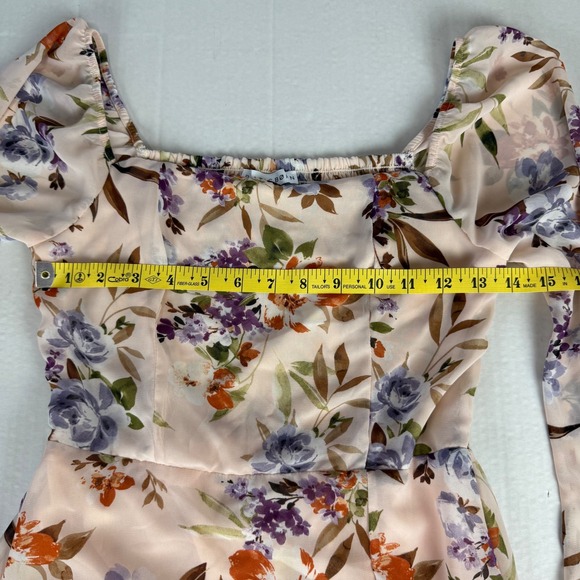 Baltic Born Giselle Maxi Dress Blush Floral Square Neck Long Sleeve Size S NWT - Picture 9 of 11